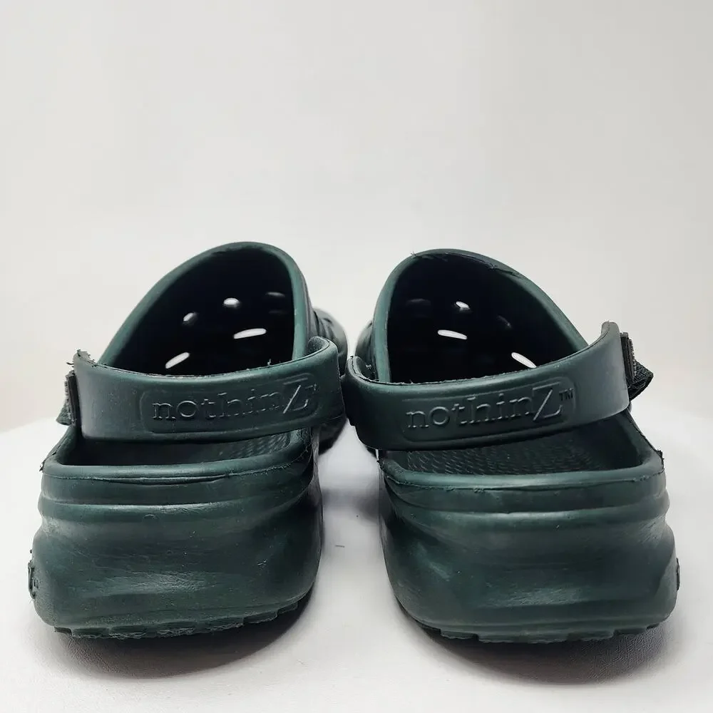 Nothinz Clogs Men 13 Hunter Green Swivel Strap Vented Comfort Lightweight Shoes
